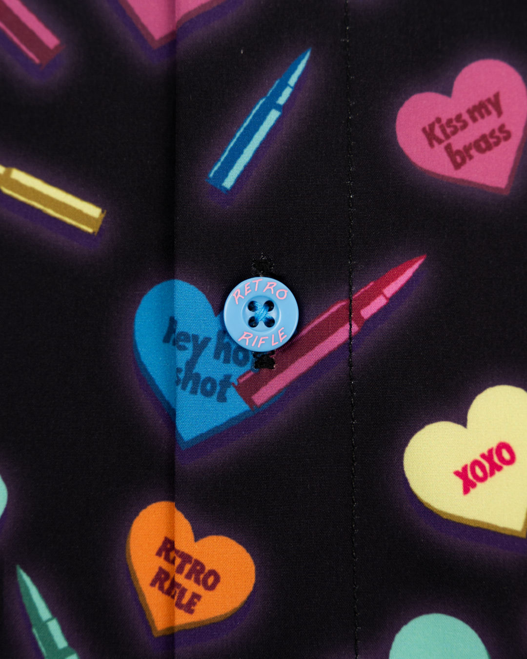 Retro Rifle - Men's Button Down - Heart Shot