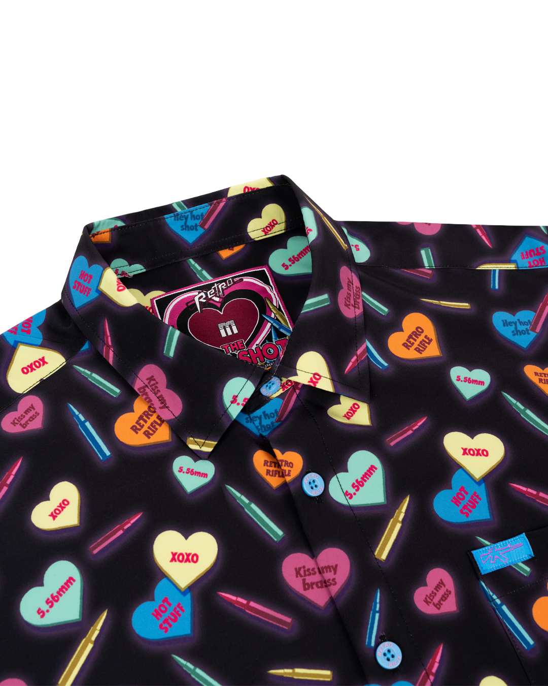 Retro Rifle - Men's Button Down - Heart Shot