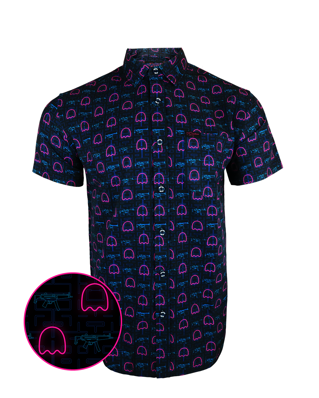 pac man dress shirt PacMan Button Up Hawaiian Shirt