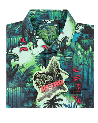 Alien vs Predator (Green) Button Down
