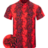 Tropic Aloha (Red) Button Down