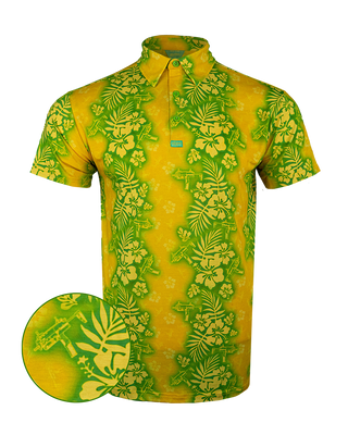 Tropic Aloha Yellow Polo