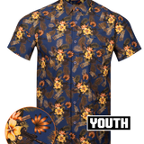 Tropics Blue/Gold Button Down (Youth)