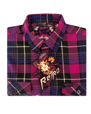 Tropics (Maroon) Flannel