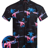 Palm (Black) Button Down