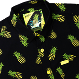 Pineapple Grenade Black Button Down (Youth)