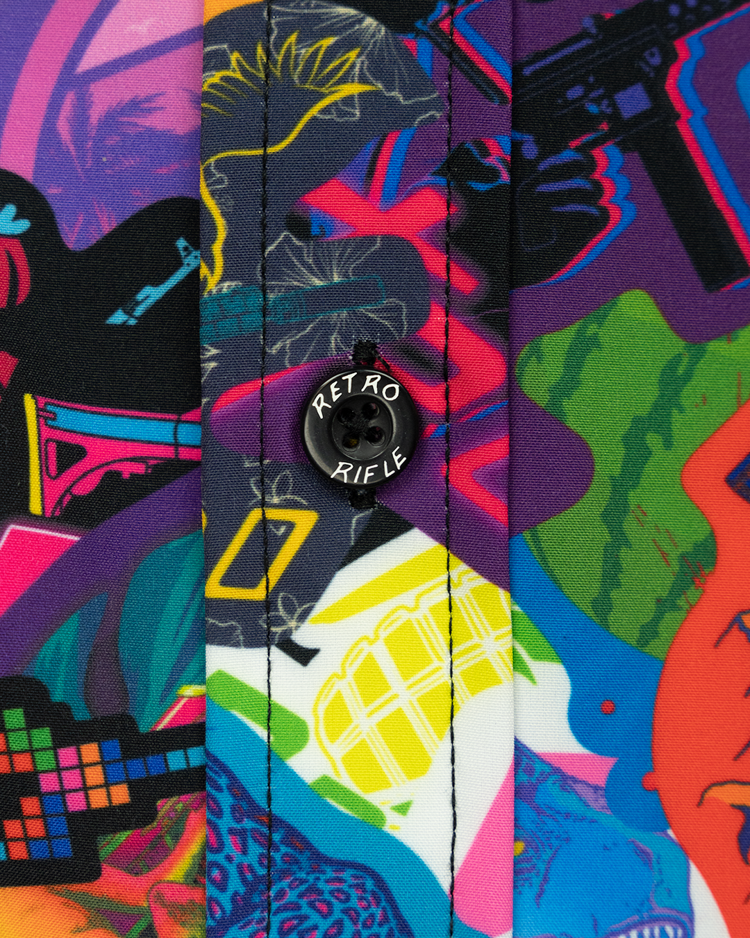 Retro Rifle - Men's Button Down - Sticker Bomb (Limited Edition)