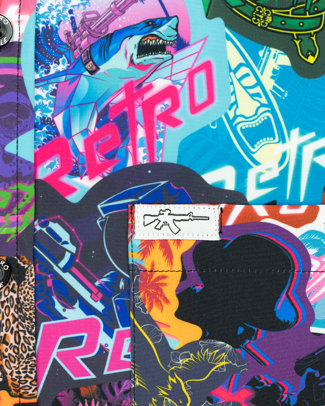 Retro Rifle - Men's Button Down - Sticker Bomb (Limited Edition)