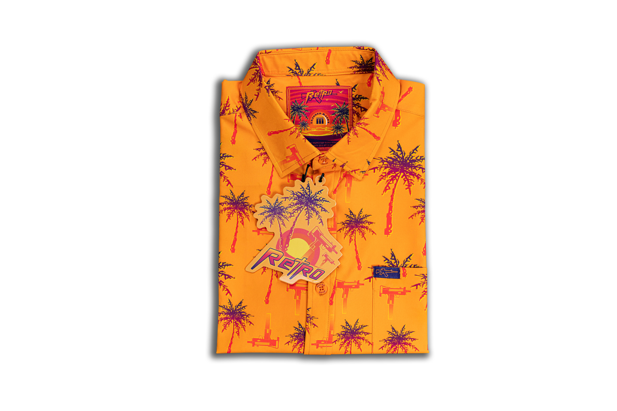 Sunset Button Down Retro Trigger Happy Sunset Short-Sleeve Button Down – Retro Rifle